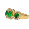 2.11 Carat Oval Cut Emerald and Diamond Wedding Band in 18K Gold