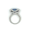 2.20 Carat Oval Cut Tanzanite Half Bezel Bow Style Ring in 18K White Gold