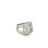 2.5 Carat Emerald Cut Lab Grown Diamond Mens Pinky Ring in Platinum and 18K White Gold