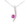 2,5 Karat GIA Zertifiziertes Cushion-Cut Pinker Saphir und Diamant 18K Pendant