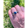 2.50 Carat Oval Cut Blue Sapphire in 14k White Gold Ring