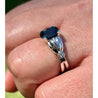 2.50 Carat Oval Cut Blue Sapphire in 14k White Gold Ring