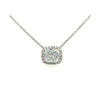 2,51 Karat Cushion-Schliff Lab Grown Diamond CVD Pendant mit Diamant-Halo in Platin 950 Fassung | Kabelkette