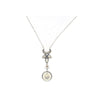 2.60 Carat Old European Cut Diamond Antique Retro Style Pendant Drop Necklace in 18K