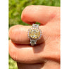 2.85 Carat GIA certified Yellow Cushion Diamond in Art Deco Style Ring