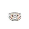 2.87 Carat Emerald Cut Lab Grown Diamond Mens Ring in 2-Tone Rose/White Gold