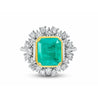 2.95 Carat Natural Emerald and Diamond Ring in 18k gold