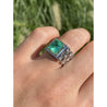 3 Carat Colombian Emerald Platinum Mens Link Ring