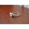 3 Carat Cushion Cut Lab Grown Diamond With Baguette Side Stones in Platinum