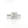 3 Carat Cushion Cut Lab Grown Diamond With Baguette Side Stones in Platinum