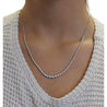 3 Carat Diamond Riviera Graduated Tennis Necklace in 18k White Gold & Platinum