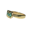 3-Stone Marquise Cut Emerald in 14k Solid Yellow Gold Ring