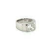 3.03 Carat Radiant Cut Diamond East West Ring 14K White