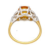 3.06 Carat Oval Cut Yellow Sapphire & Diamonds Ring in Platinum & 14K Gold Setting