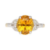 3.06 Carat Oval Cut Yellow Sapphire & Diamonds Ring in Platinum & 14K Gold Setting