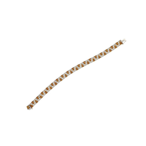 3.22 Carat TW Fancy Brown and White Diamonds in Patterned 18K White and Yellow Gold Bracelet | 7 inches