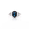 3.29 Carat Oval Blue Sapphire & Diamond in Platinum Engagement Ring