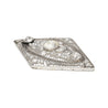 3.5 Carat Old European Cut Art Deco Diamond Brooch in Textured Filigree Platinum