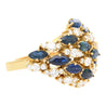 3.50 CT Blue Sapphire and 1.0 CTW Diamond Cluster Ring in 18K Gold