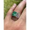 3.75 carat mens Colombian Emerald in Platinum ring setting