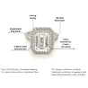 4 CARAT, F color, VS1 clarity. Emerald Cut Lab Diamond Engagement White Gold Ring