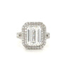 4 CARAT, F color, VS1 clarity. Emerald Cut Lab Diamond Engagement White Gold Ring