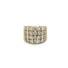 4 Carat Channel Set Round Cut Diamond Cluster Ring in 14K Yellow Gold