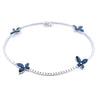 4 Carat Sapphire Butterfly and Diamond 14K White Gold Tennis Bracelet