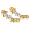 43 Carat 3 Tone Gold & Diamond Pave Necklace and Earring Set