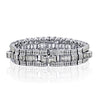 45 Carat TW Baguette and Round Cut Natural D E F color Diamond Bracelet in Platinum 950