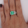 4.17 Carat Colombian Emerald & Diamond Unisex 14K White Gold Ring