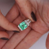 4.17 Carat Colombian Emerald & Diamond Unisex 14K White Gold Ring