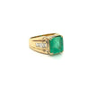 4.60 Carat Natural Colombian Emerald & Diamond 14K Gold Unisex Ring