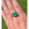 4.60 Carat Natural Colombian Emerald & Diamond 14K Gold Unisex Ring