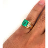 4.60 Carat Natural Colombian Emerald & Diamond 14K Gold Unisex Ring