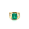4.60 Carat Natural Colombian Emerald & Diamond 14K Gold Unisex Ring