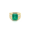 4.60 Carat Natural Colombian Emerald & Diamond 14K Gold Unisex Ring
