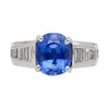 4.71ct Oval Cut SriLanka Sapphire Diamond 18KWhite Gold Ring