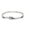 5 Carat Blue Sapphire & Lab Grown Diamond 3-Prong Tennis Bracelet