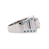 5 Carat Radiant Cut White and Blue Lab Grown Diamond Mens Ring