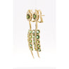 5 Carat Round Cut Green Tourmaline and Diamond Dangle Drop Earrings