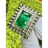 5.17ct Colombian Emerald & Baguette Diamond Art Deco Frame Ring