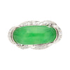 5.29 Carat Type A Jade & Diamond in Ornate Saddle-Top 18K White Gold Ring