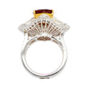 5.3 Carat Pear Cut Ruby & Baguette Diamond Ballerina White Gold Ring