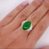 5.32 Carat Natural Jadeite Jade and Diamond Filigree Platinum Ballerina Ring