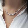 5.5 Carat Diamond White Gold Graduated Riviera Cupcake Tennis Necklace