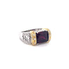 5.50 Carat Rubellite Tourmaline Carved Heart Motif Filigree East West Ring