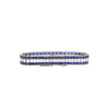 5.50 Carat Vintage Art Deco Platinum Bracelet With Diamonds and Princess-Cut Blue Sapphires