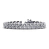 6-8 Carat Overlapping Diamond 14K Gold Cuban Link Bracelet