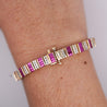 6 Carat Baguette-Cut Ruby & Diamond 14K Gold Link Bracelet